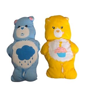 Care Bears Blue and Yellow Plush Duo Vintage  Birthday Bear Grumpy Bear